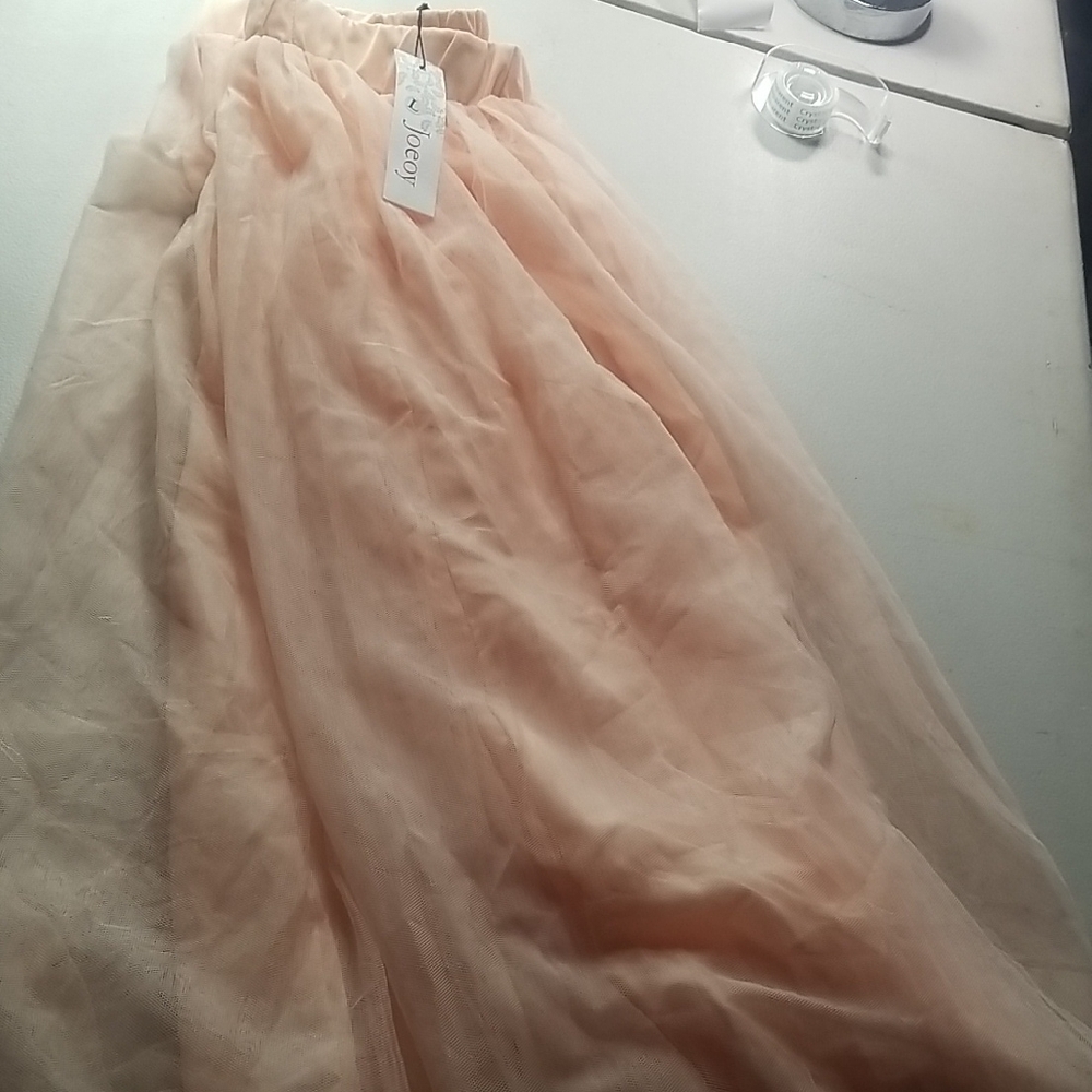 Elegant Peach Tulle Skirt